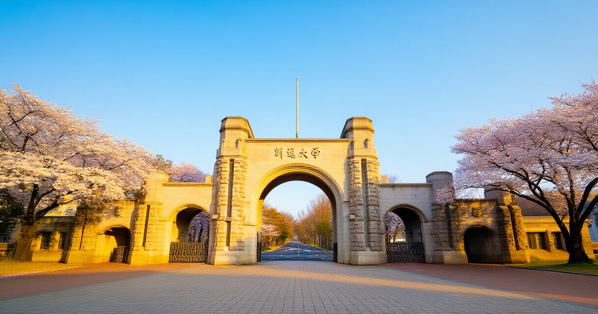 한국 대학교 정문과 캠퍼스 전경