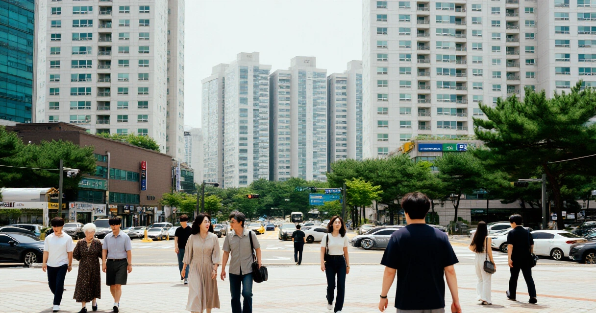 2022년 한국 도시 거리 풍경, 주거 고층 건물과 시민들